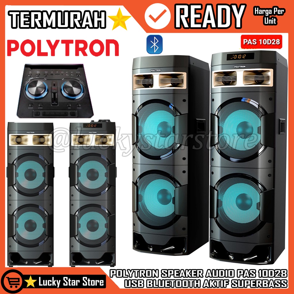 POLYTRON SPEAKER AKTIF POLYTRON PAS 10D28 PAS10D28 BLUETOOTH BLUTOTH BLUTUT USB KARAOKE SUPERBASS PA