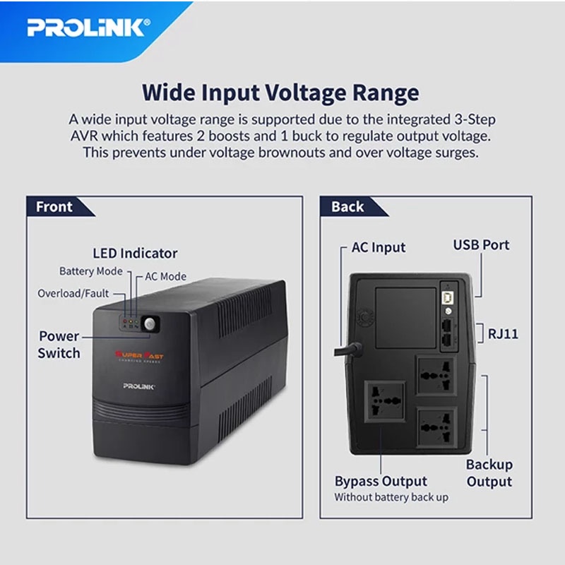 UPS STAVOLT ICA CE1200 PENYIMPANAN DAYA 1200VA 600Watt AKI BATTERY KOMPUTER