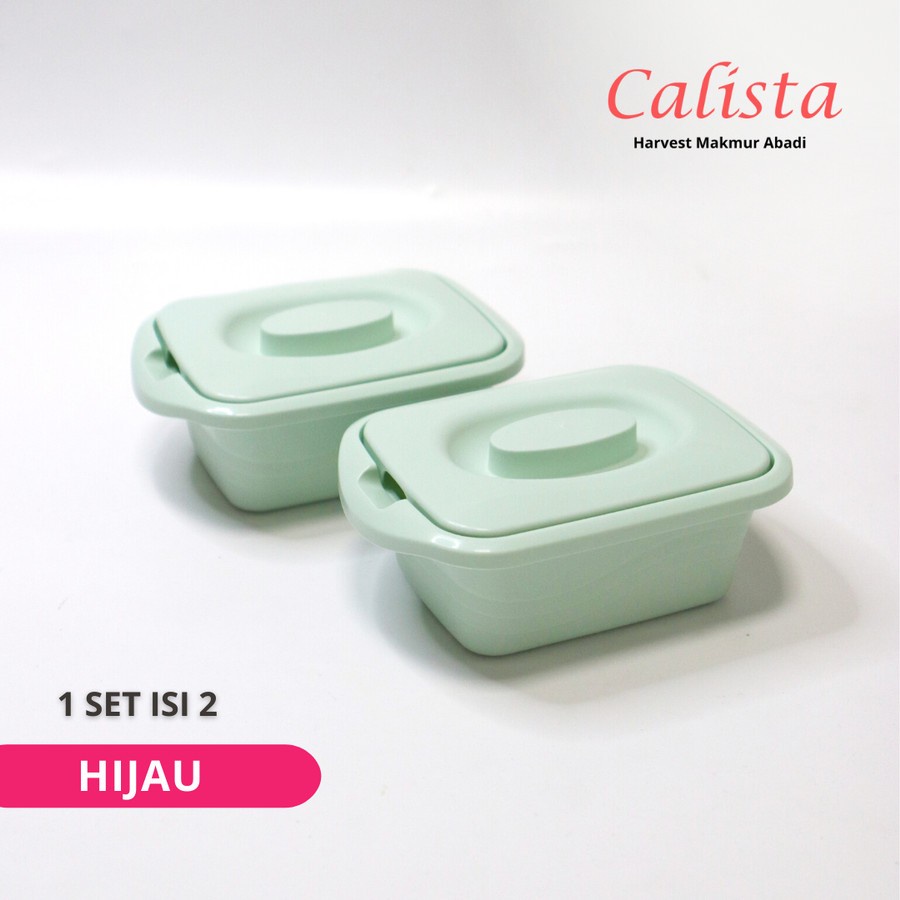 Lotus Square Set isi 2pcs - Calista Tempat Saji Makanan