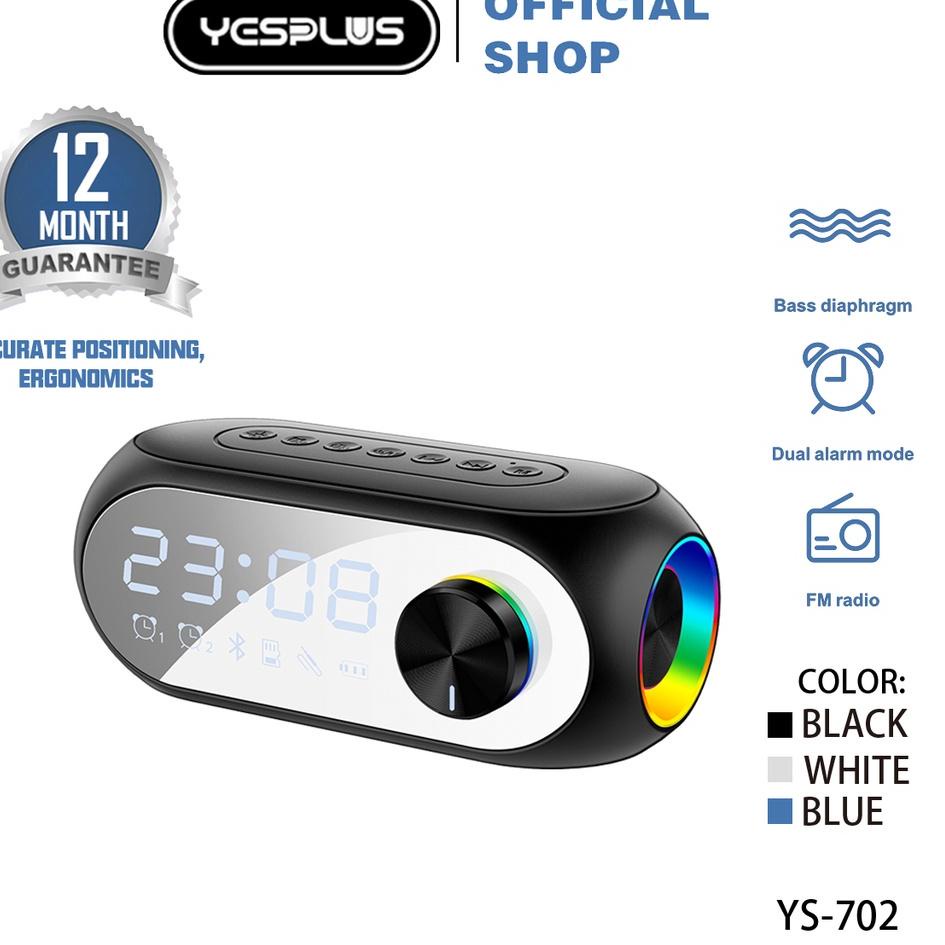 ۩ YESPLUS YS-702 Speaker Bluetooth LED Two Alarm Clock Night Light ♖