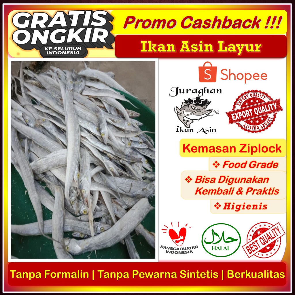 

Ikan Asin Layur TerEnak Higienis Kualitas Super 500 Gr
