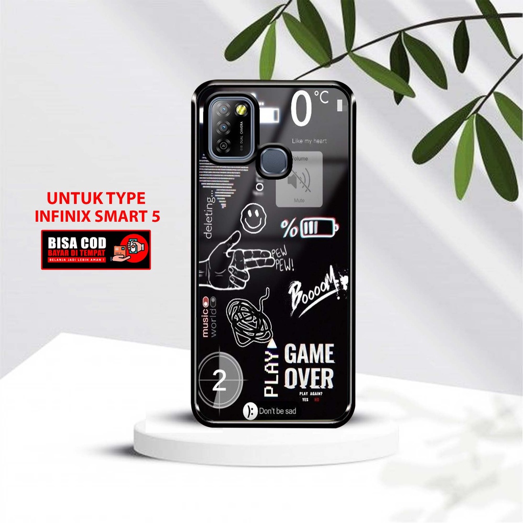 Case Infinix Smart 5 Smart 6 Ram 3 Terbaru [ Motif STKR BK] Softcase 2D Glossy Infinix Smart 6 Ram 3