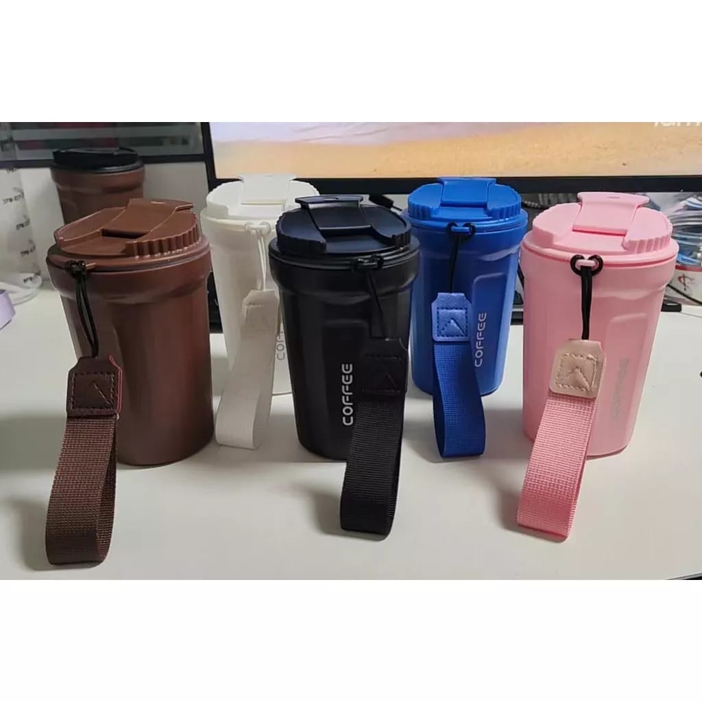 Botol Minum Portable Kopi Teh Korea Tumbler Gelas Plastik Anti Tumpah