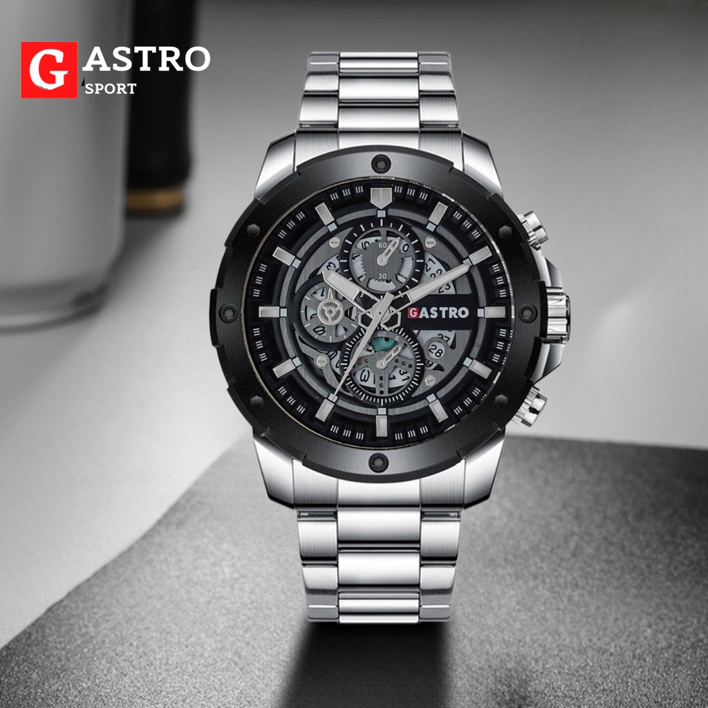 [PROMO] Jam Tangan Pria Anti Air ORI GASTRO 1598 Jam Tangan Laki Laki Dewasa Anti Air Original Luxury Stainless Steel