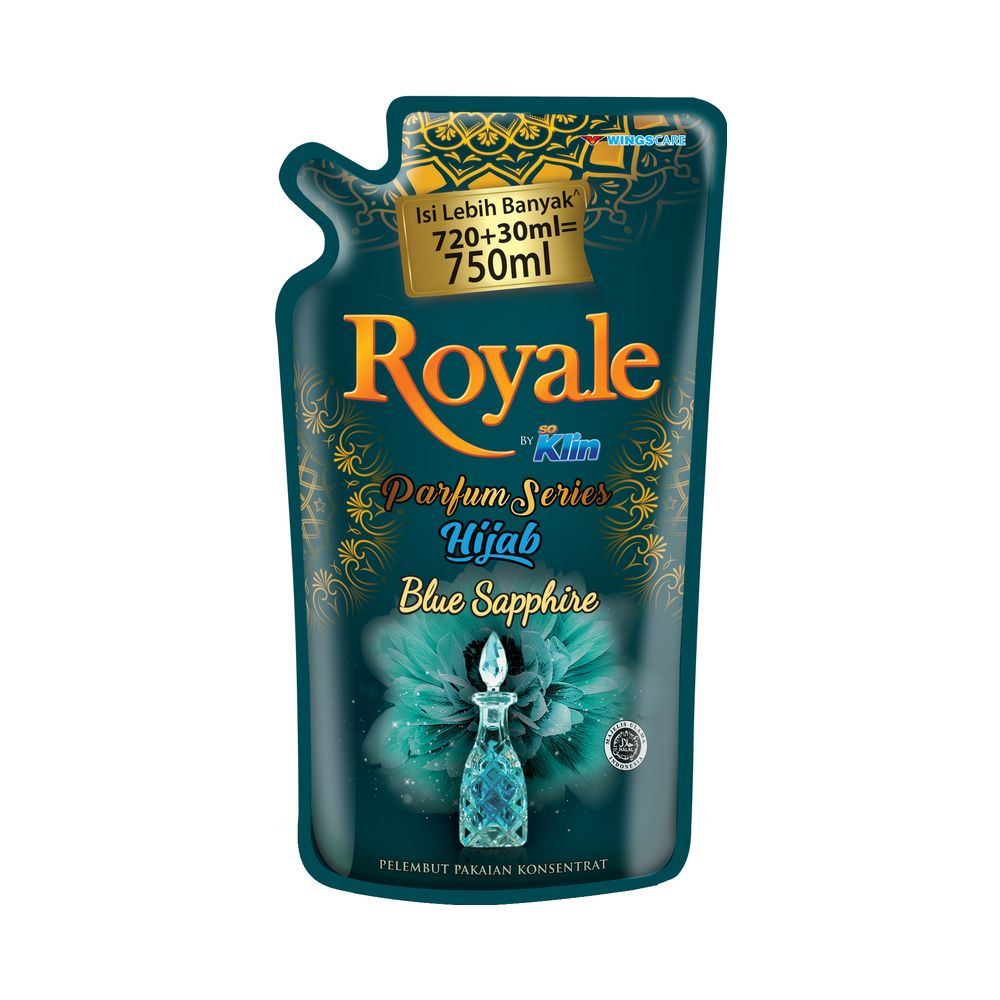 SoKlin Royale Perfume series Hijab 750ml BLUE SAPPHIRE/Pewangi Pakaian