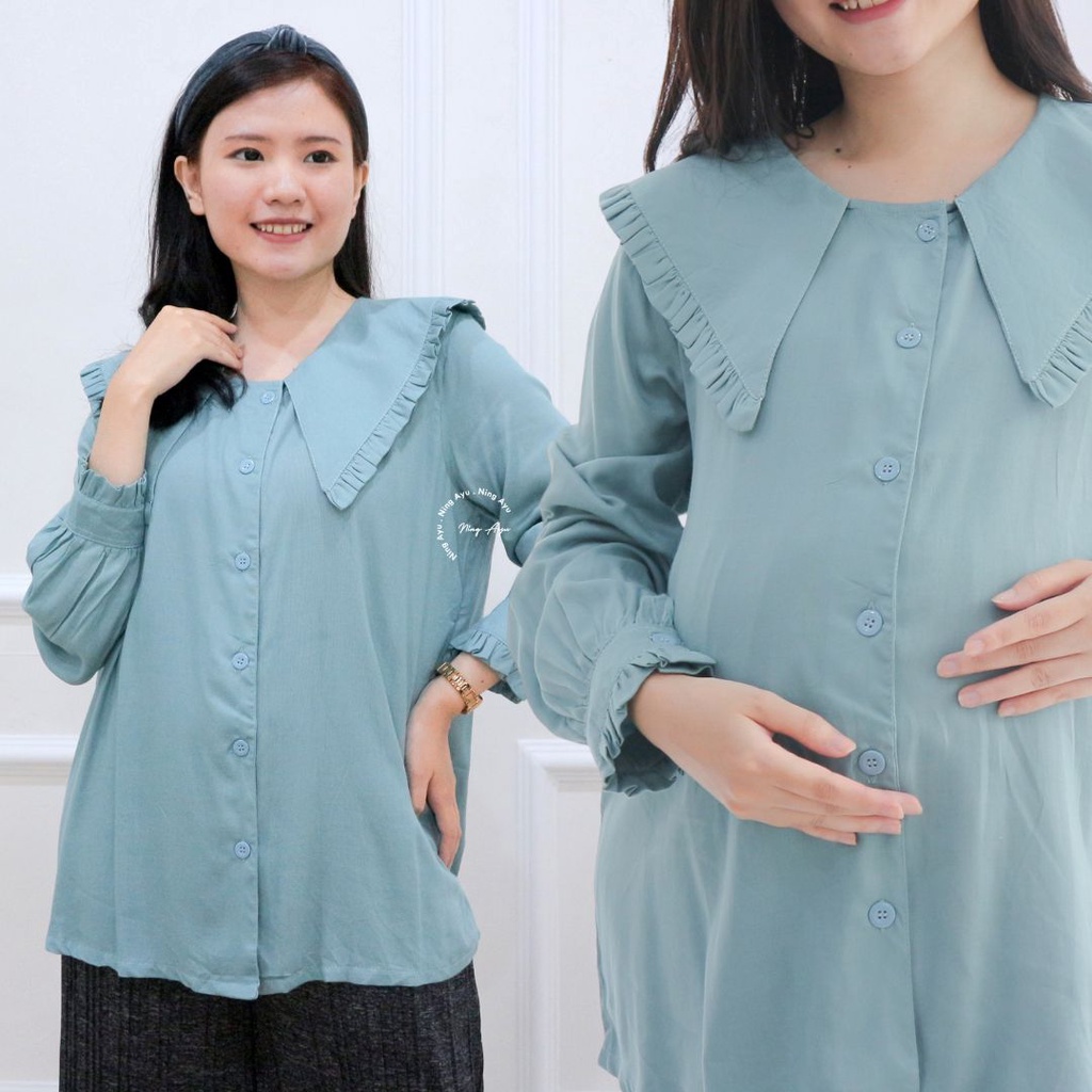 MAMAHAMILBUTIK Baju Hamil Menyusui Korea MIKA BLOUSE - BLJ 466