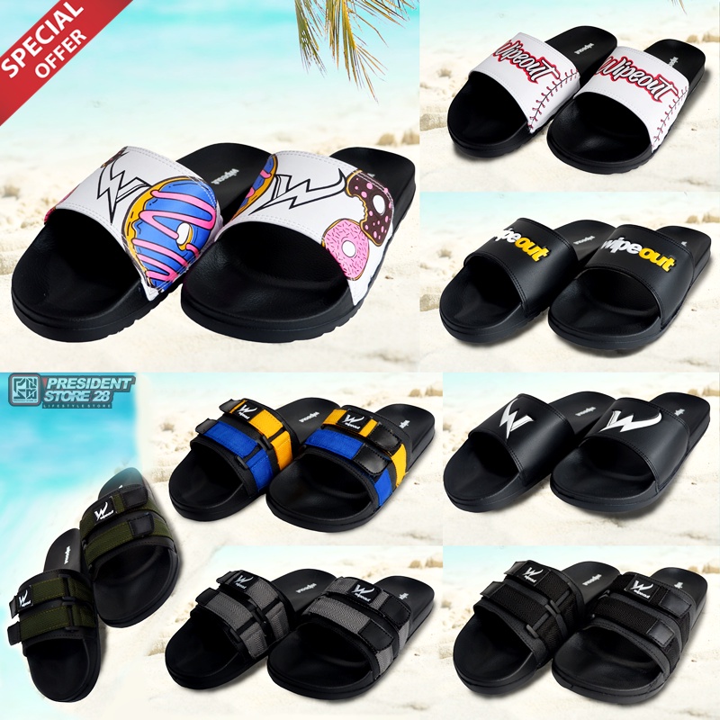 [LEBIH KUAT] Sandal Slide Pria / Sendal Slop Pria / Sandal Flat / Sandal Distro / Sandal Slop Pria / Slip On Mens