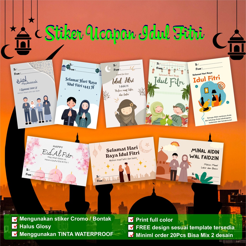 

Sticker LEBARAN / EID MUBARAK / IDUL FITRI MINI GREATING CARD