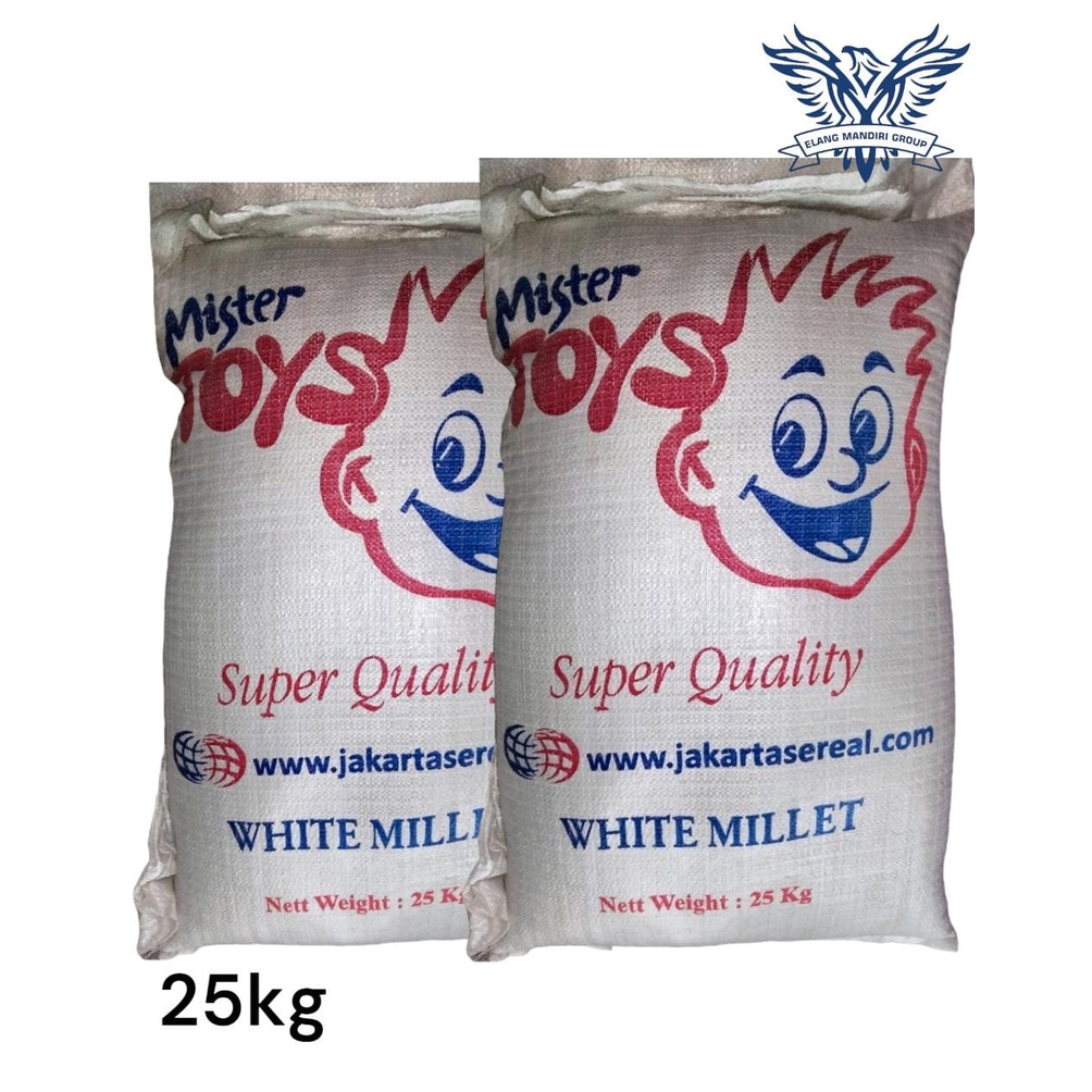 Karungan 25KG MILLET PUTIH Mister Toys White Milet lovebird Pakan Burung Lovebird Jakarta Sereal