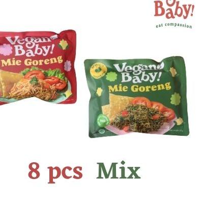 ❋ Vegan Baby  mie goreng bayam spirulina dan wortel bit 8pcs ✾