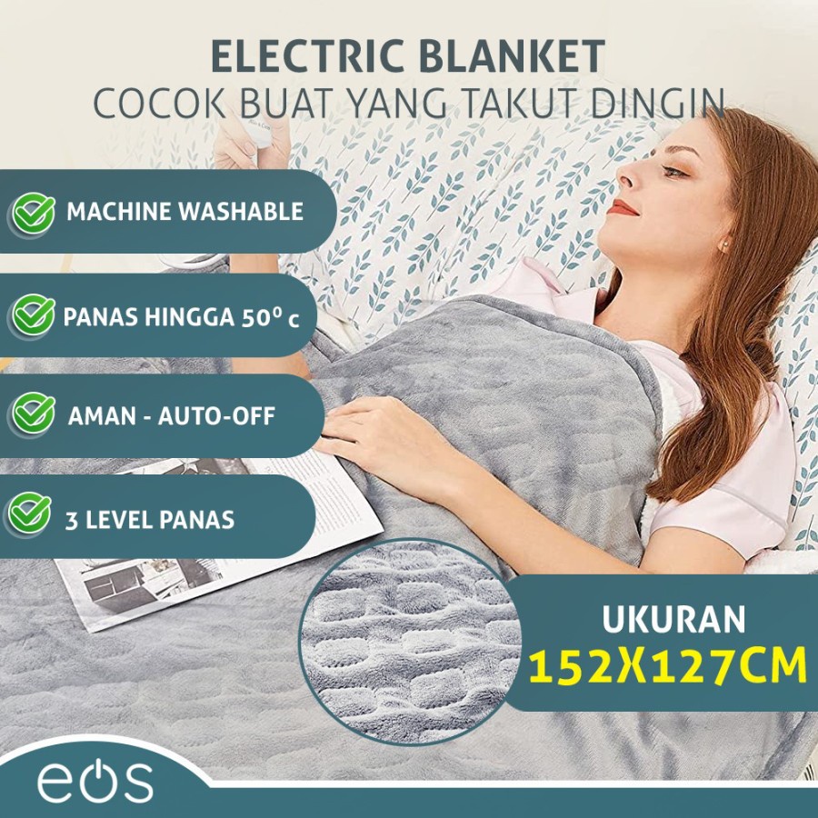 Electric blanket heated mat selimut panas besar 152 x 127 cm