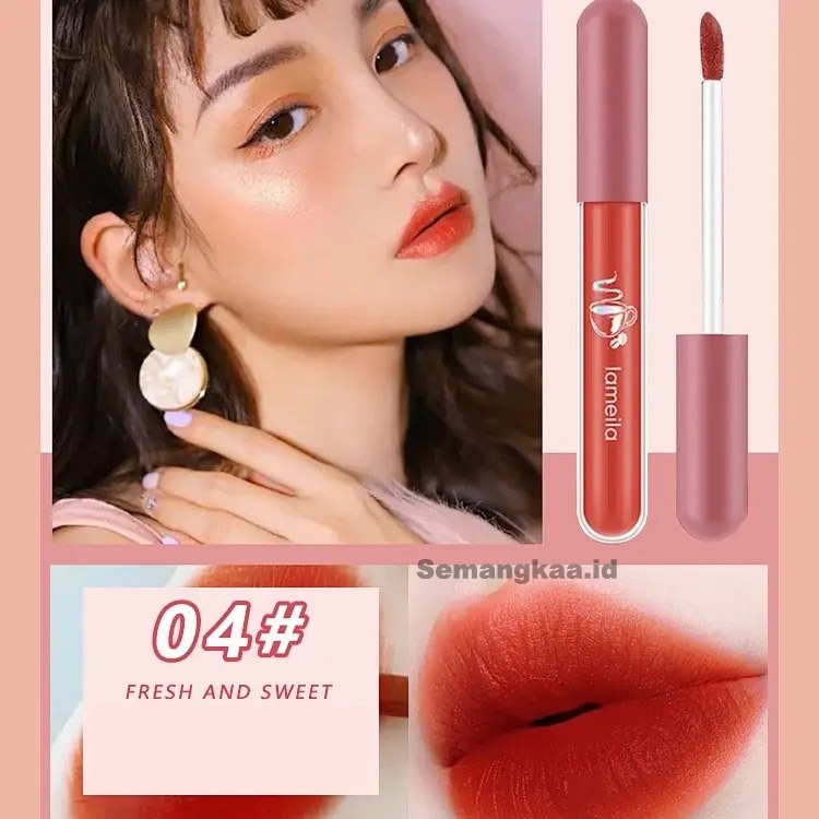 LAMEILA Lipstik Warna Nude Lip Glaze lasting Long matte Lipglos Cream LA108