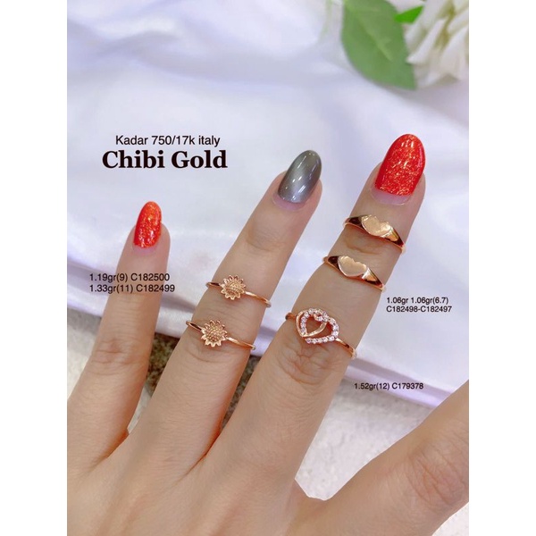 Cincin emas 750 ITALY C182500 #chibi