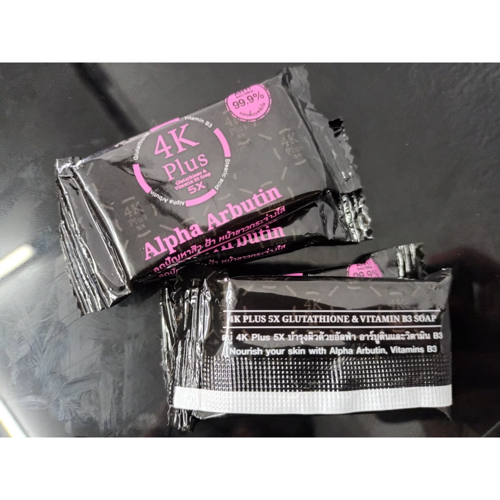 4K Plus 5X Alpha Arbutin Sabun untuk Wajah dan Badan