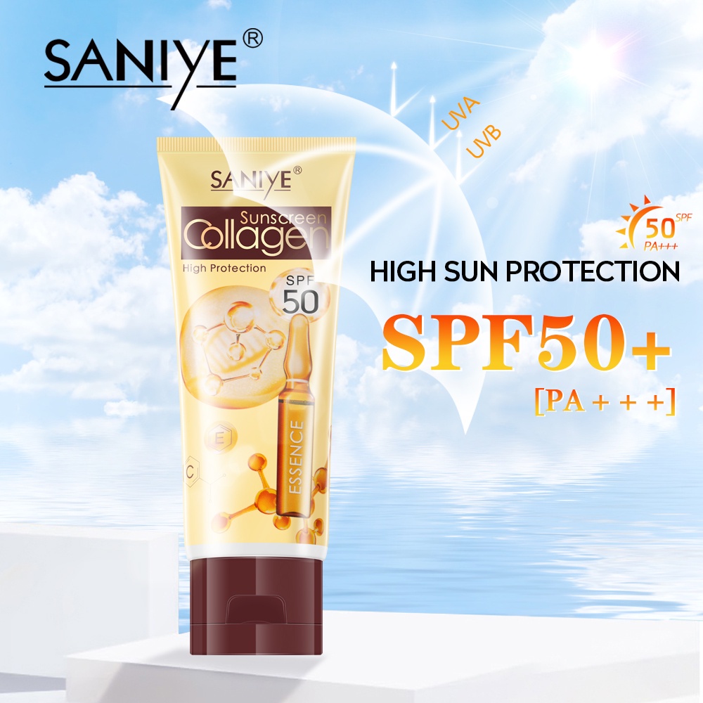 [100%ORIGINAL] SANIYE Wajah Sunscreen SPF90+ dan SPF 50 PA+++ Waterproof Foundation Pelembab Pemutih Sunblock 50ML R1190