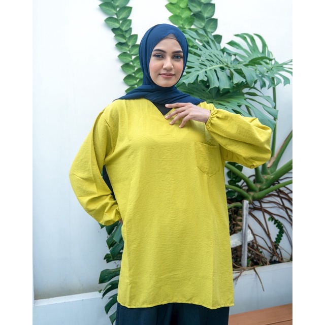 JOSHIN Tiara shirt - tunik crinkle - tshirt pocket airflow