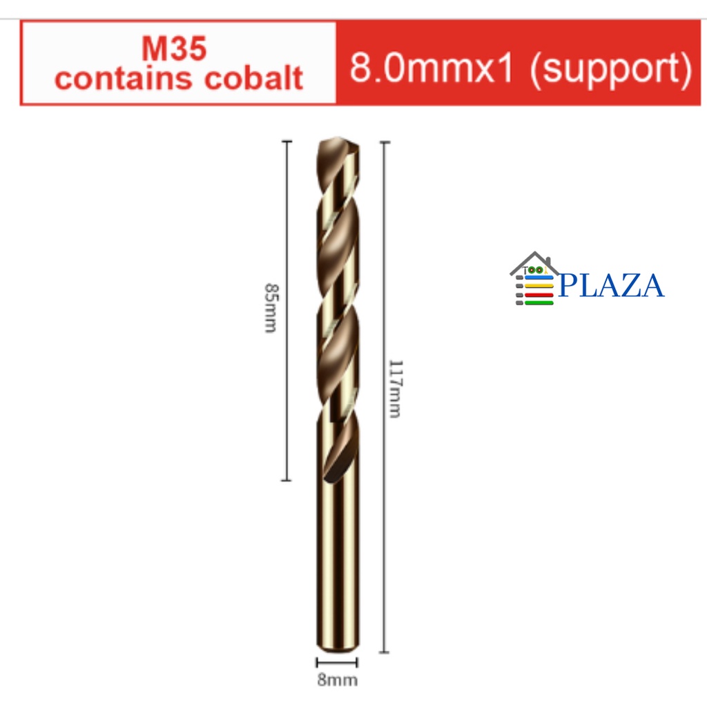 MATA BOR BESI COBALT BAJA M35 COBALT 8 MM TCT CO BAJA LURUS BESI