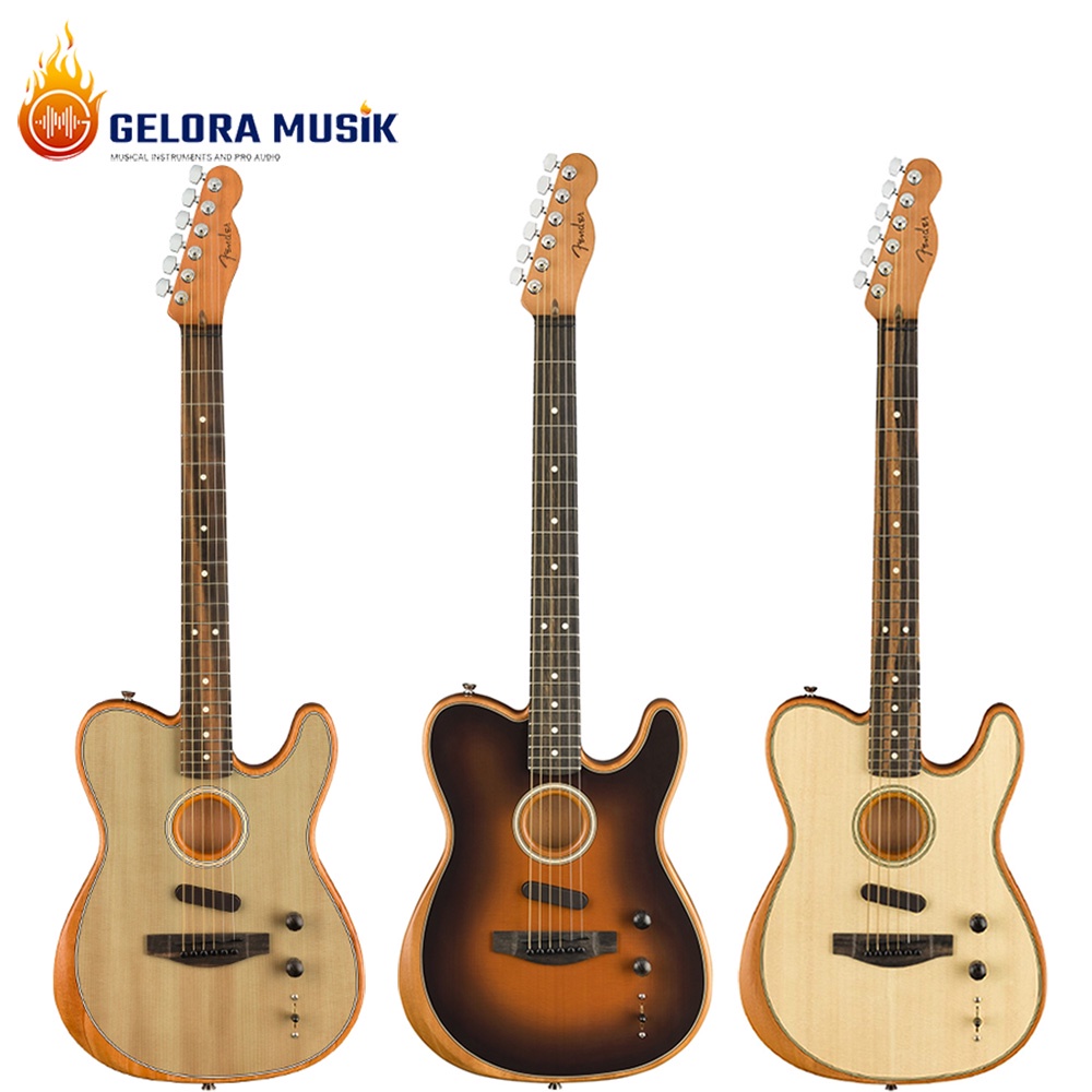 Gitar Akustik Fender American Acoustasonic Telecaster w/Bag, Ebony FB
