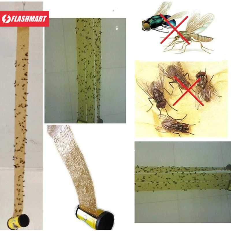 Flashmart FLY Lem Perangkap Nyamuk Lalat Paper Strip Strong Glue 4 PCS - HG1482