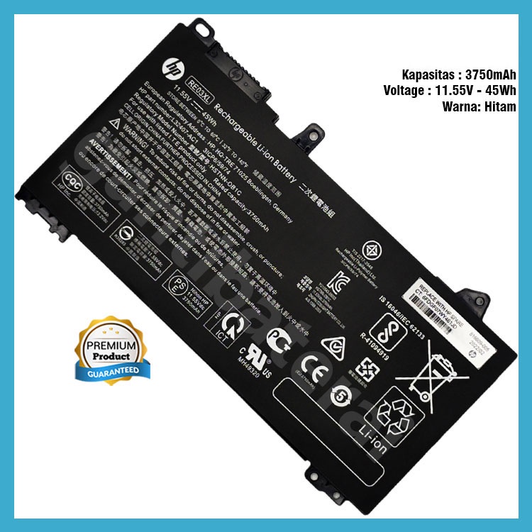 Baterai HP ProBook 430 G6 430 G7 440 G6 445 G6 440 G7 450 G6 RE03XL