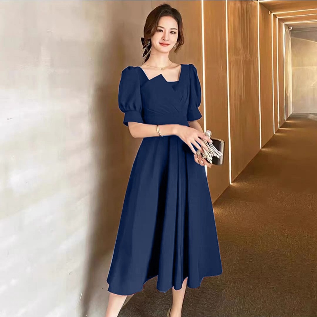 [MCFK] Dress Avila / Dress Wanita Dewasa / Dress Korean Style / Gaun Wanita Modern / Dress Pesta Simple Elegant / Outfit Wanita Kekinian