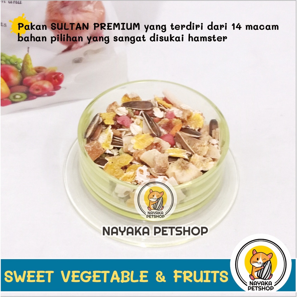 Sweet Vegetable Fruits 300 gr Pakan Hamster Premium Makanan Racikan Buah Sayuran Kering Hamsfood Hamfood Mix