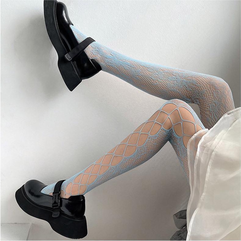 Women's Flower Design Fishnet Stocking 8050