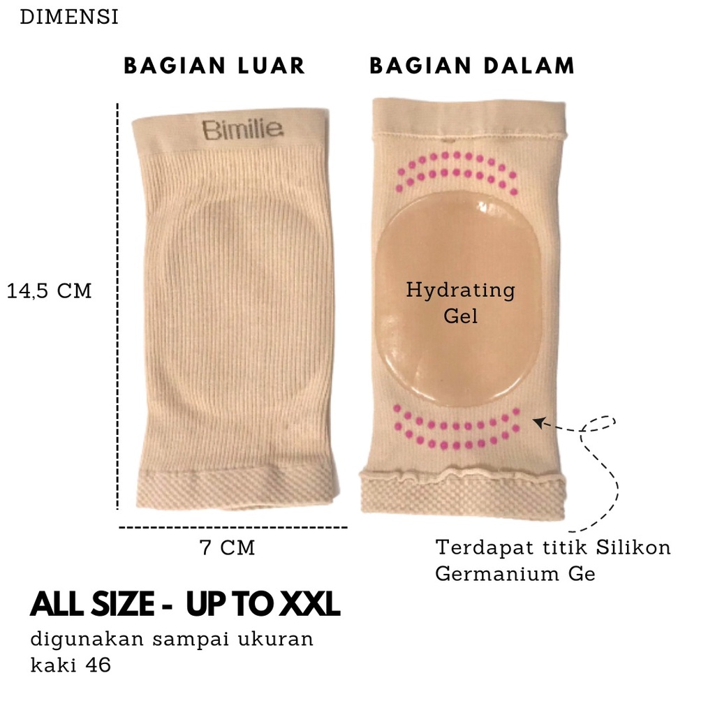 Germanium Ge Gel Socks Kaus Kaos Kaki Pelindung Tumit Bahan Gel Cegah Kulit Kaki Pecah, melembabkan kulit tumit mulus - BTG Heel Protector