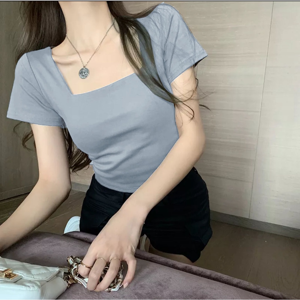 Atasan top wanita tangan pendek korean style 918