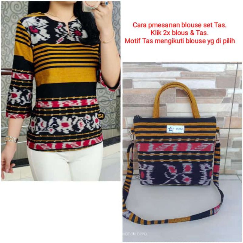 blouse atasan tenun wanita baju kantor/ tenun motif