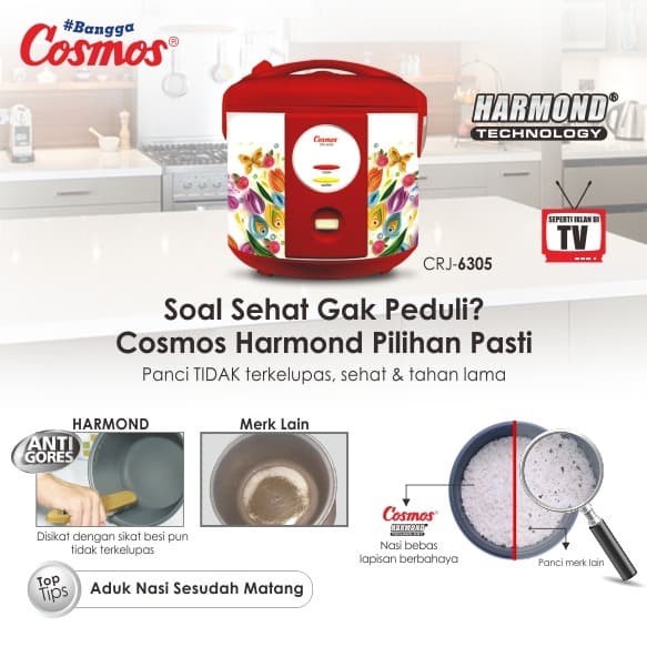 Rice Cooker Cosmos CRJ 6305 2 L Harmond Anti Gores Magic Com CRJ6305 Harmon Penanak Nasi Panci Anti Lecet