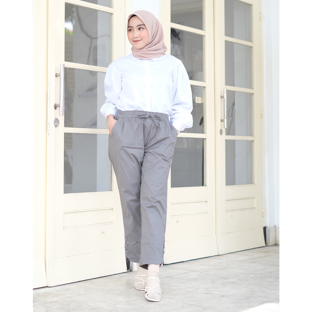 NHM Celana Wanita CINDY PANTS Katun stretch, Celana Kerja