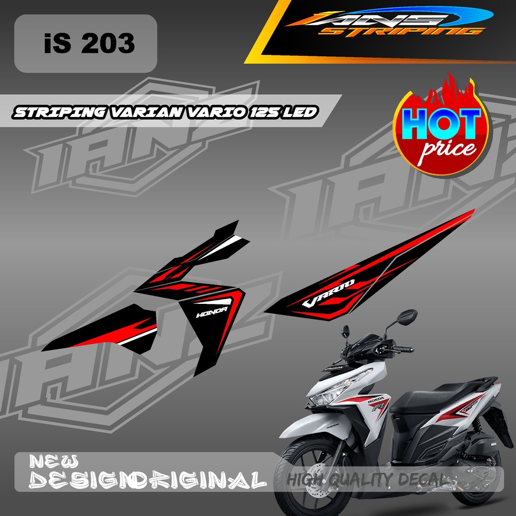 TERBARU STIKER STRIPING MOTOR HONDA VARIO 125 LED VARIASI DESAIN WARNA / STIKER DECAL HONDA VARIO12 LED / DECAL KERETA HONDA VARIO  IS203