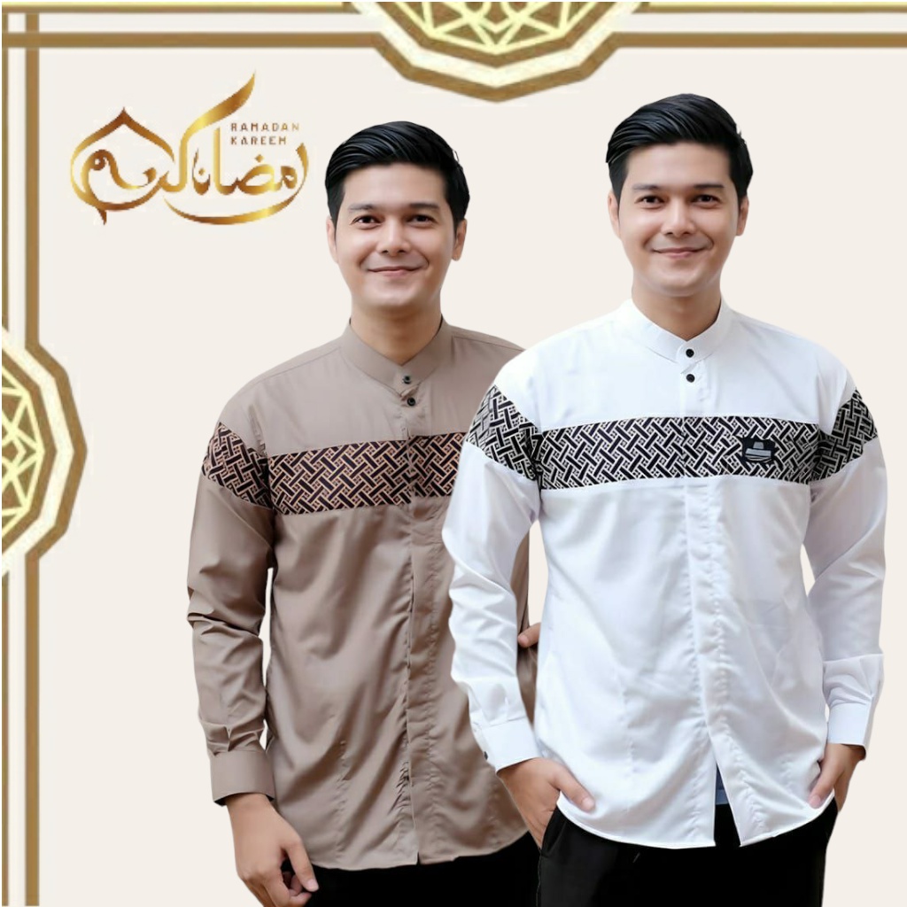KOKO MOTIF KOBATA PRIA DEWASA LENGAN PANJANG TERBARU LEBARAN - BAJU KEMKO TAQWA BAPAK BAPAK