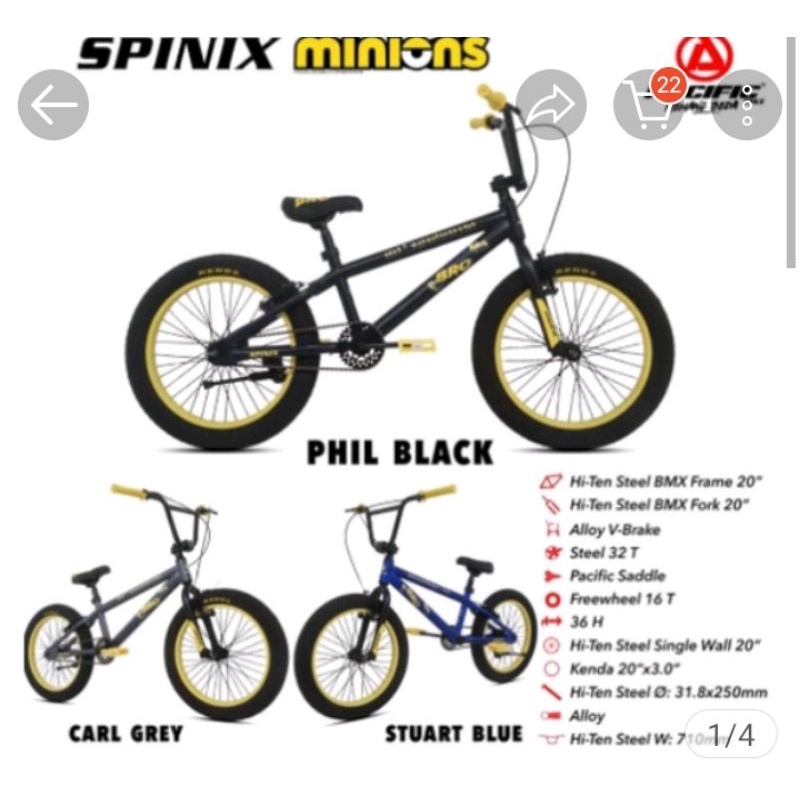sepeda anak BMX Pacific Minion spinix ban besar jumbo