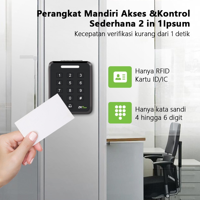 ZKTeco ID/IC Card RFID Controller Password Keypad Door Access Control