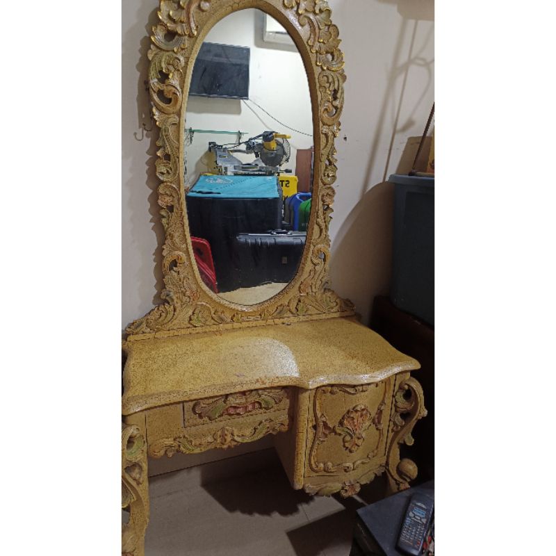 meja rias antik klasik kayu jati