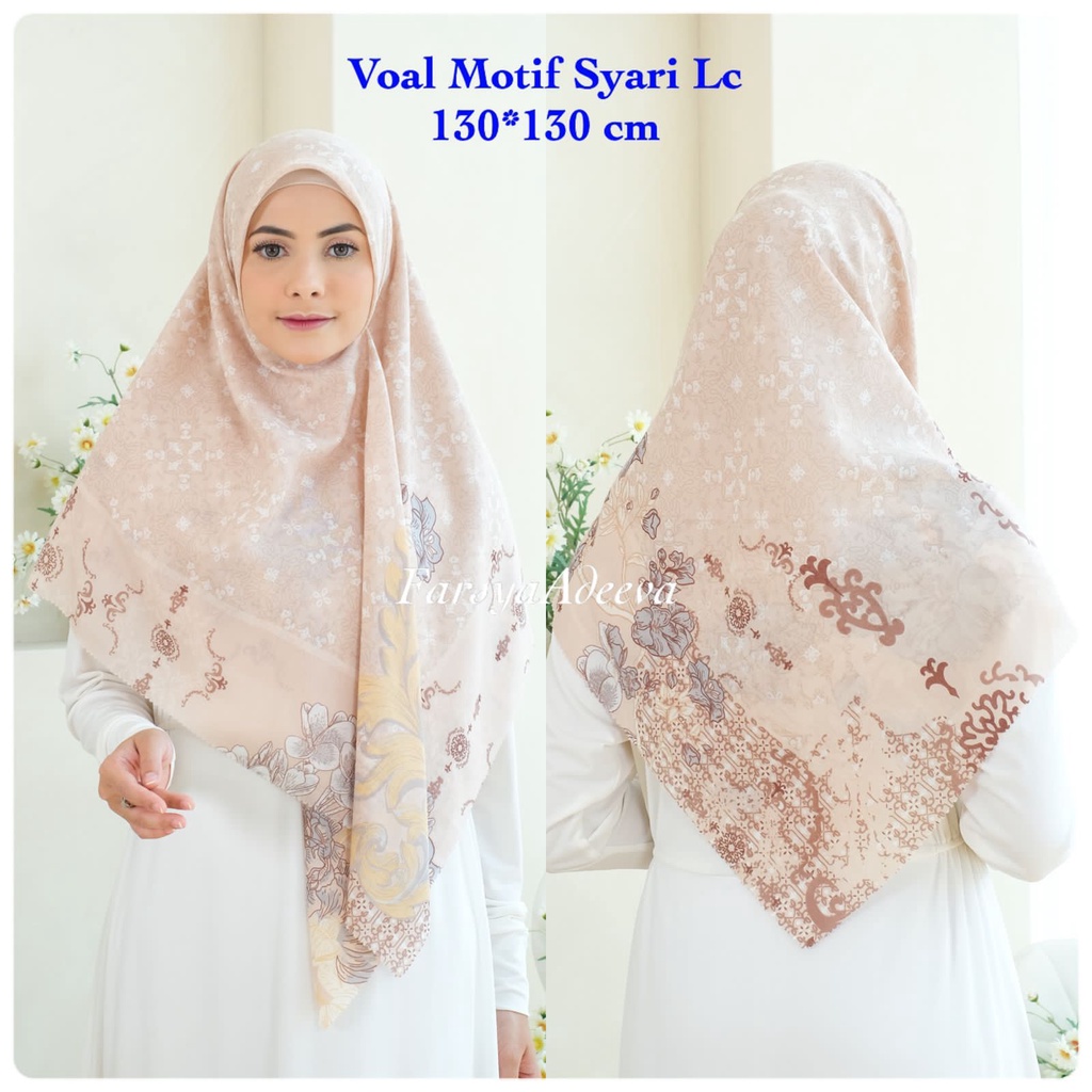 KERUDUNG SEGI EMPAT SYAR'I DEENAY LASERCUT KW KERUDUNG SEGI EMPAT JUMBO MOTIF TERBARU NAYLA HIJA'B