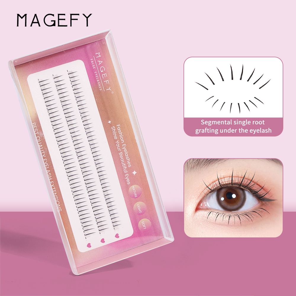 MAGEFY Bulu Mata Palsu 3D Natural Curly Lembut Bulu Mata Eyelash Extension Single Premium Bulu Mata Tanam Lucu Grafting Under The Eyelash Segmental Single Root7348