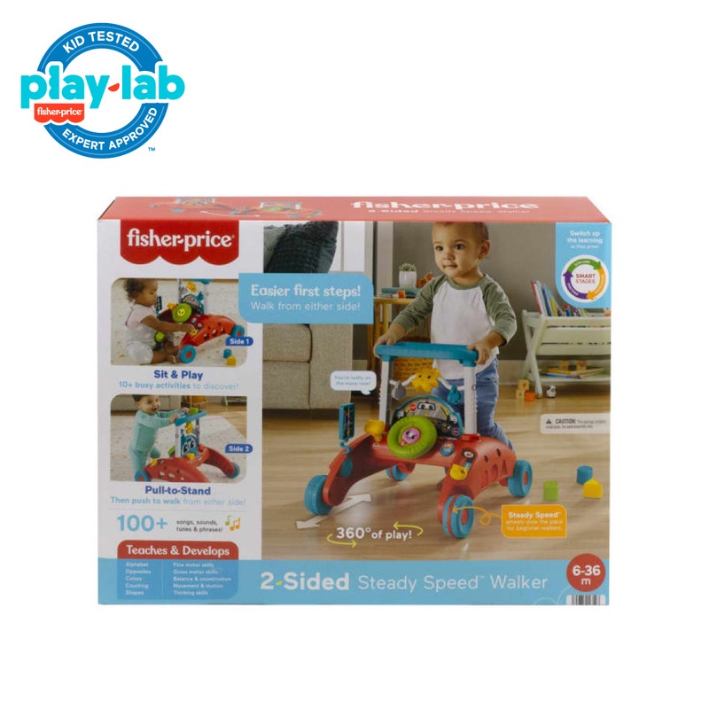 Fisher Price 2 Sided Steady Speed Car Theme Walker - Push Walker Bayi