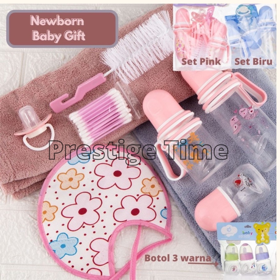 Alat Perlengkapan Bayi  Set  Botol Susu Dot Bayi NewBorn Celemek Empeng