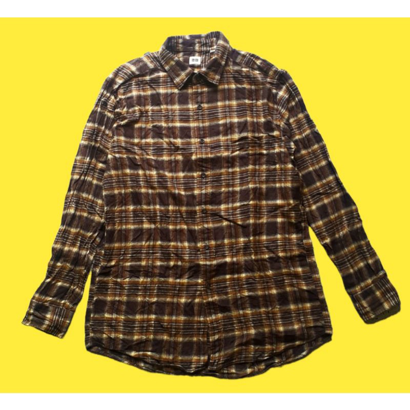 Kemeja Flanel UNIQLO VETERANO ORIGINAL COKLAT