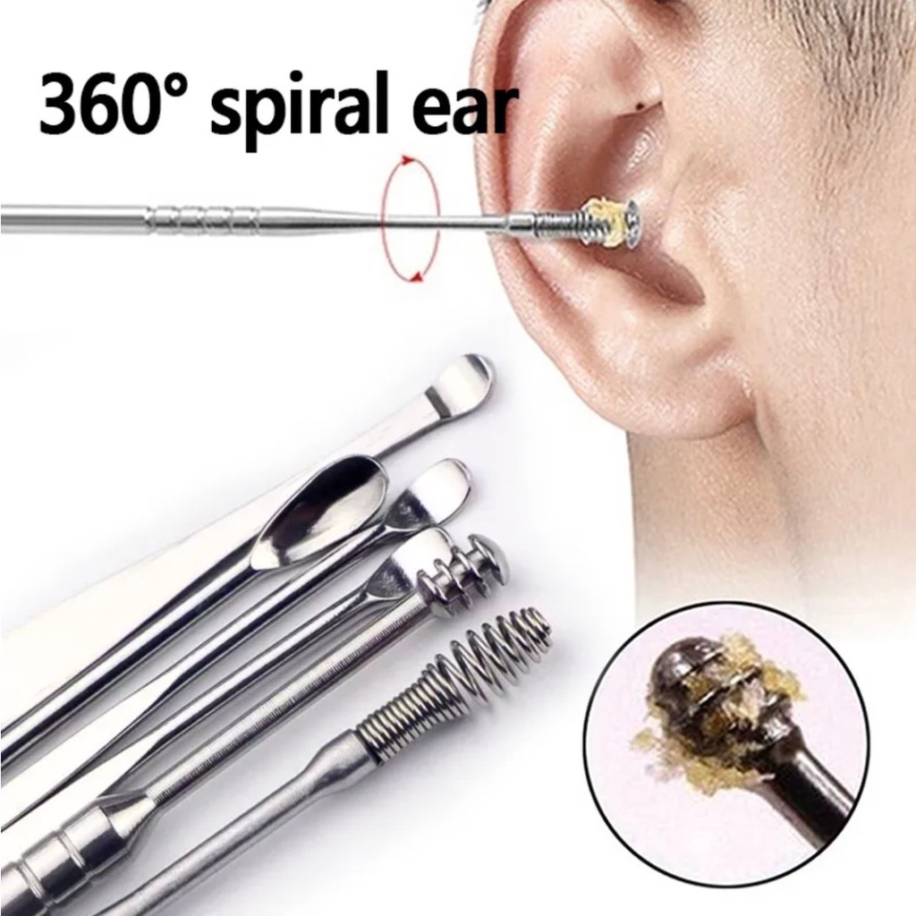 Korek Kuping 5 in 1 Stainless Steel Alat Pembersih Kotoran Telinga Ear Wax - BUM