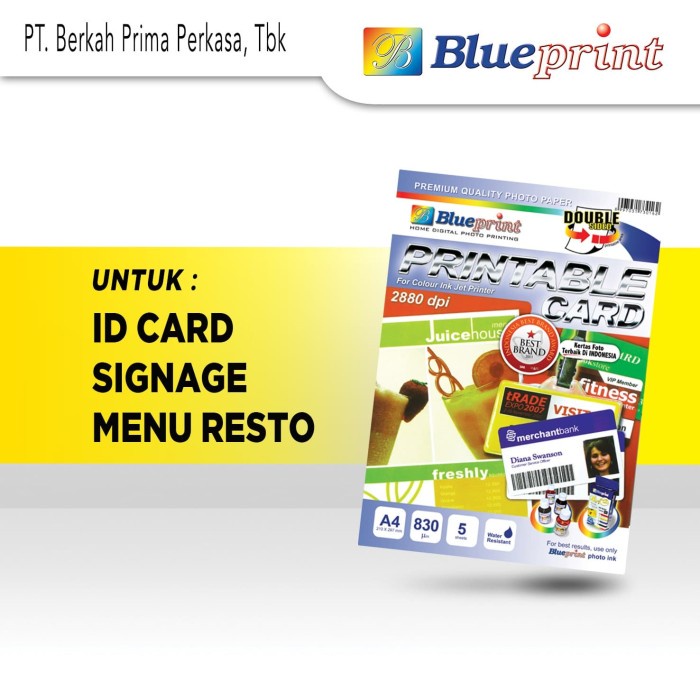 

Printable Card White, / Id Card White Blueprint A4 Star Seller