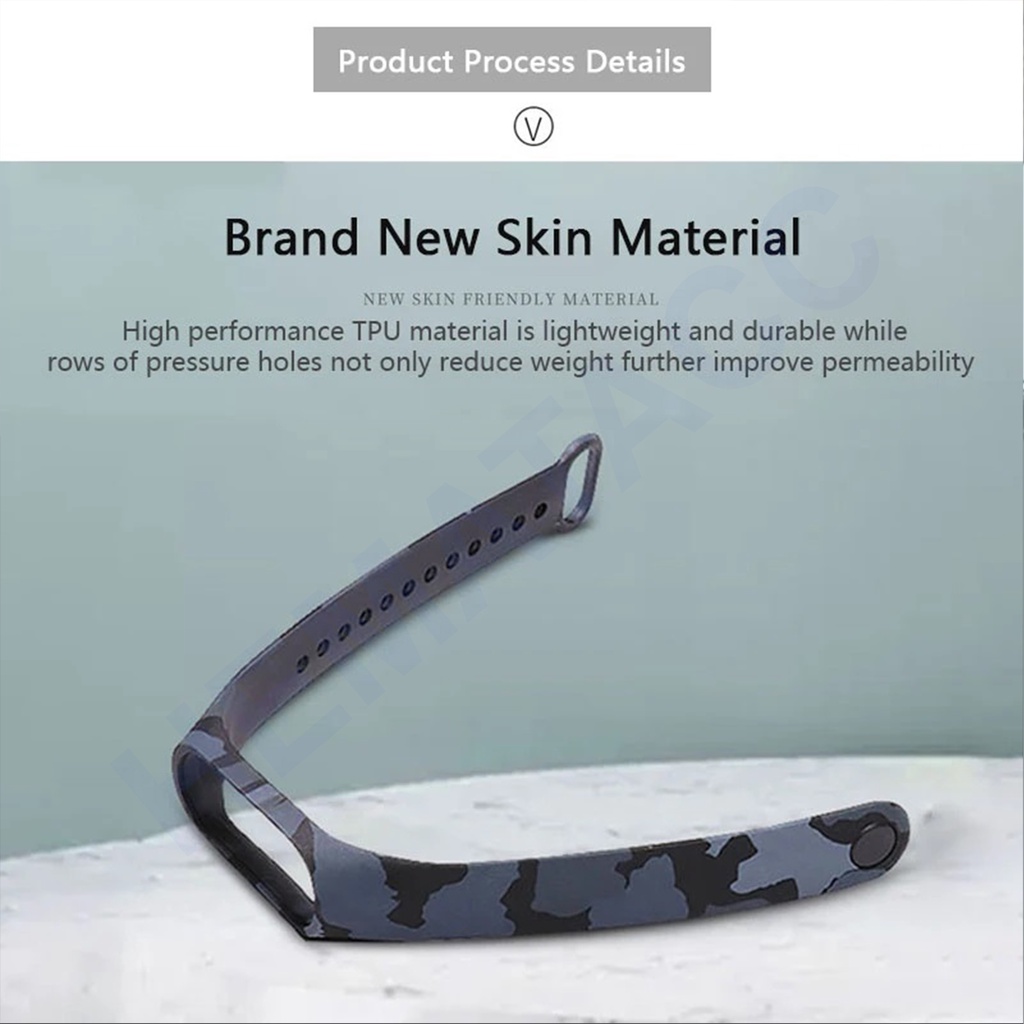 Strap Mi Band 7 6 5 4 3 Army Kamuflase Tali Xiaomi MiBand Motif Hematacc