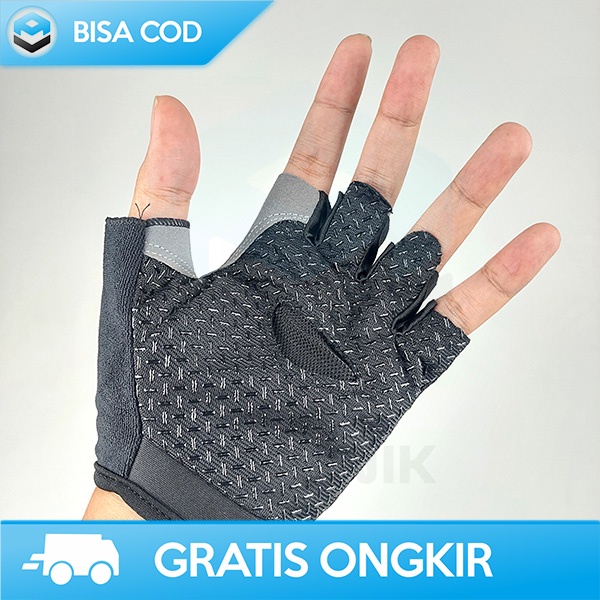 SARUNG TANGAN GYM HALF FINGER BY TAFFSPORT ANTI SLIP LEMBUT DAN NYAMAN