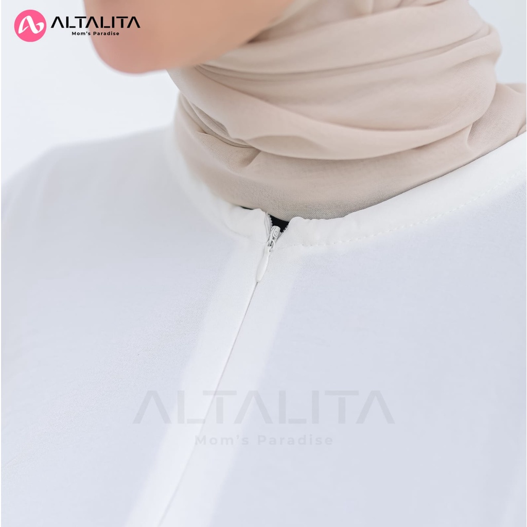 Altalita - Daster Gamis Panjang Lengan 3/4 Cringcle Airflow Polos Kekinian Semata Kaki Busui Jumbo LD 120