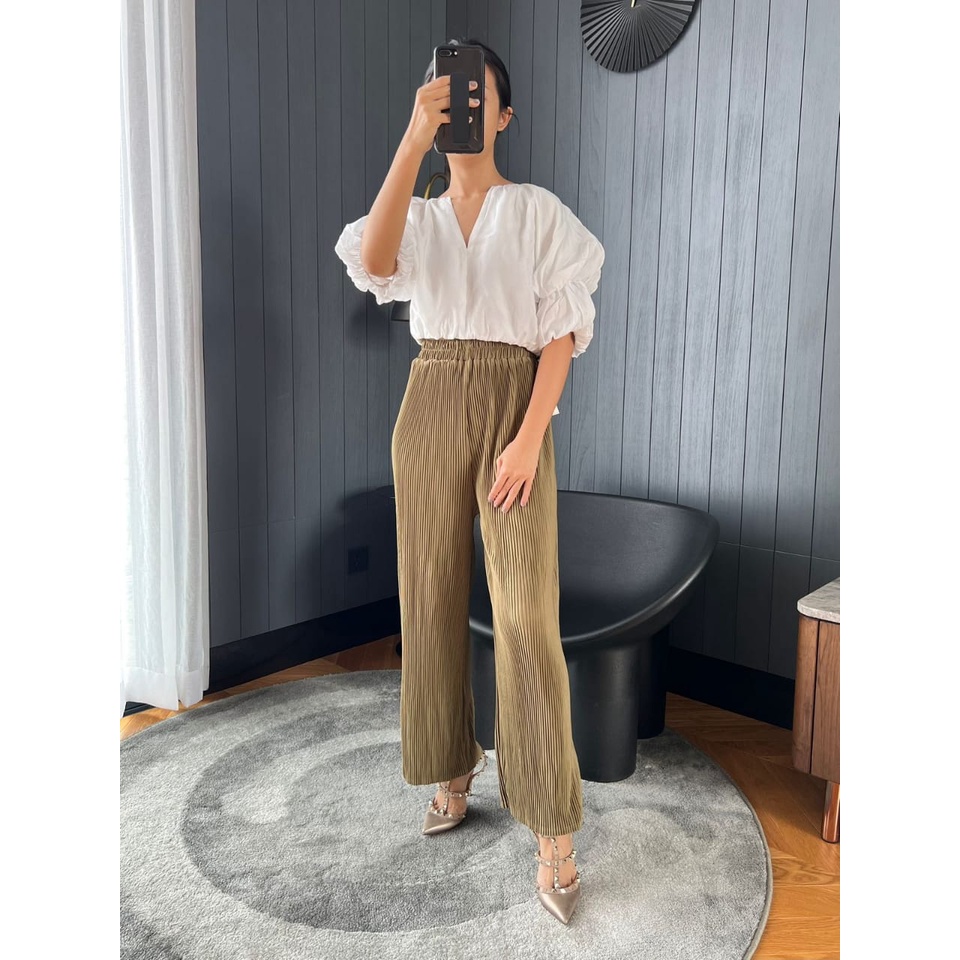 Celana Kulot Plisket Lidi / Kulot Lidi / Plisket Lidi / Pleated Culotte Pants / Pleated Pants