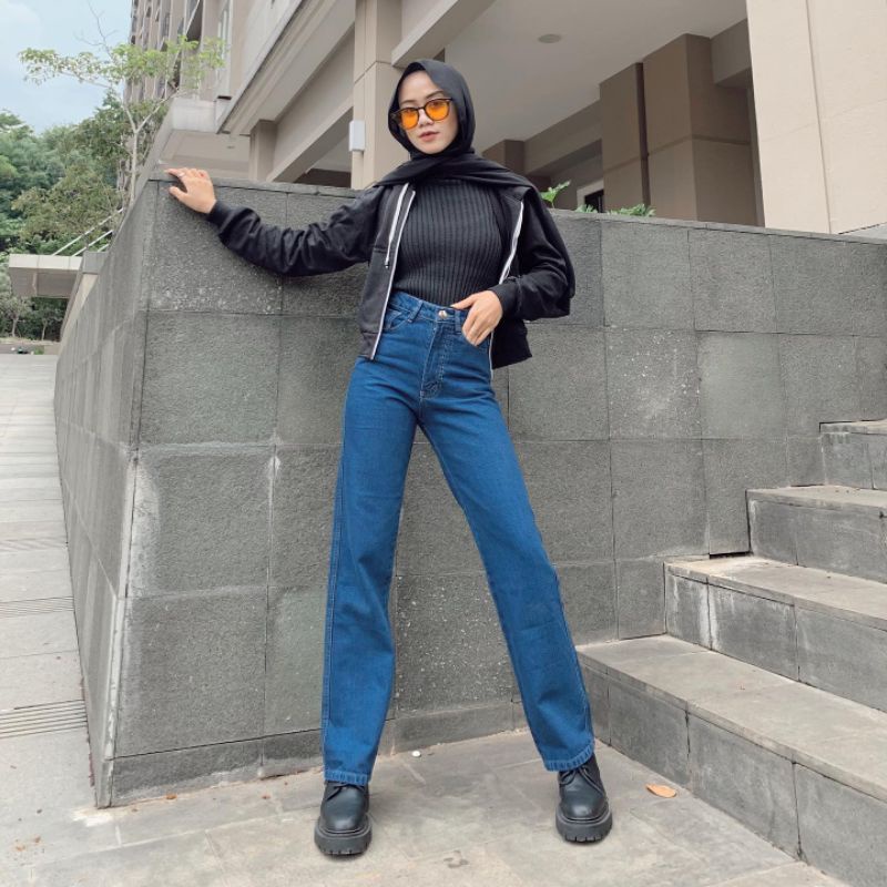 KULOT JEANS CELANA HIGHWAIST KULOT JEANS WANITA LOOSE CELANA PANJANG WANITA CELANA JINS KULOT