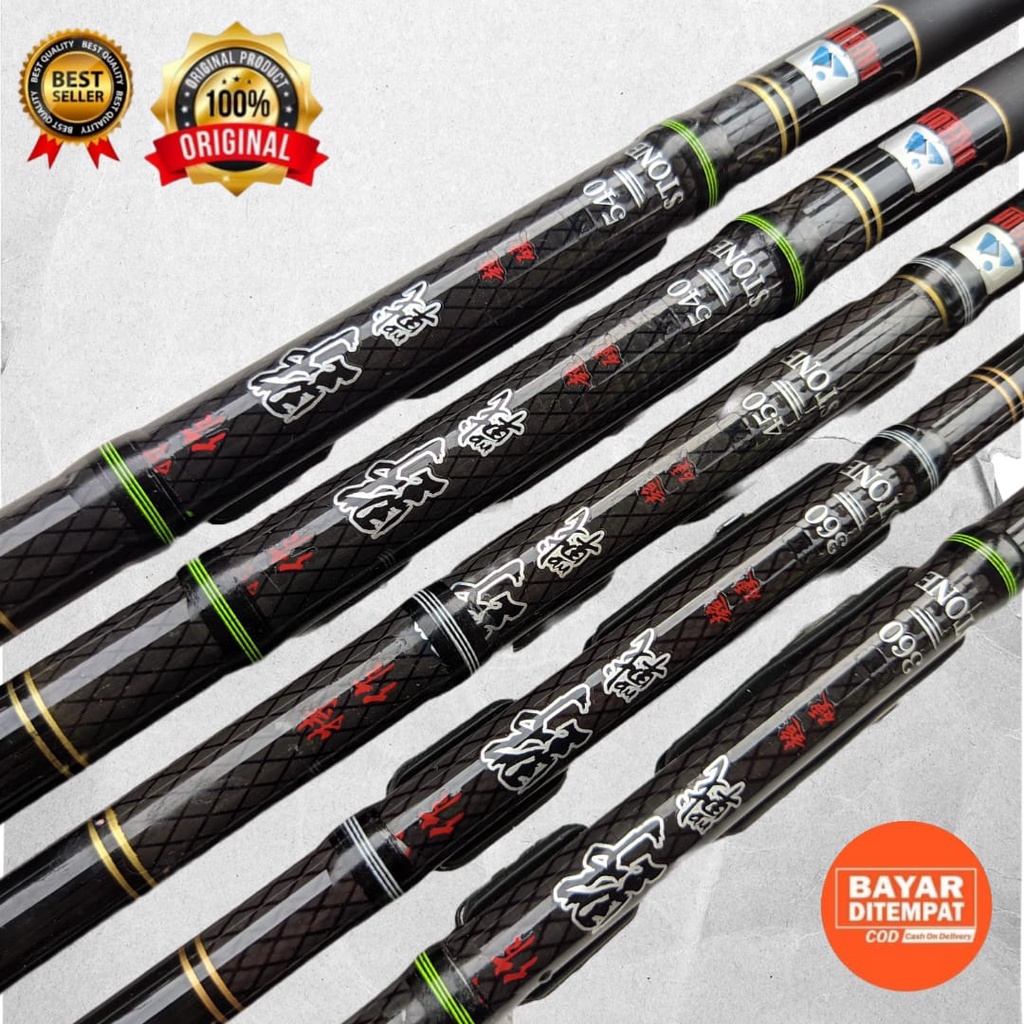 Joran Tegek Kolong Oregon Stone 360 450 540 Carbon Ring Siap Pakai